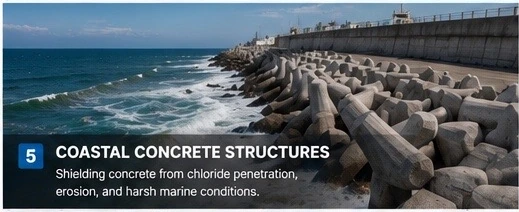 Coastal concrete structure